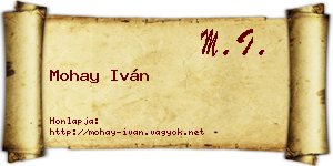 Mohay Iván névjegykártya